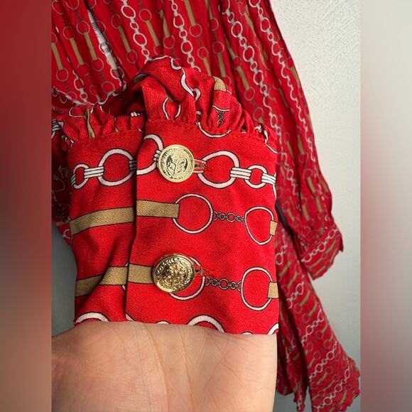 NWT Marella Odeon Fit and Flare Long Sleeve Red Dress - Picture 9 of 11